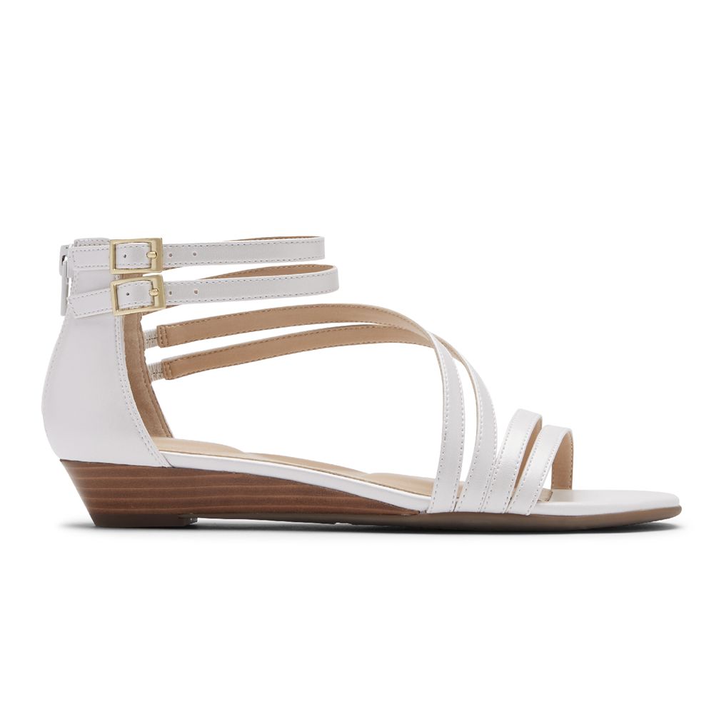 Rockport Total Motion Zandra Asymmetrical - Womens Sandals - White - NZ (PHJ-813275)